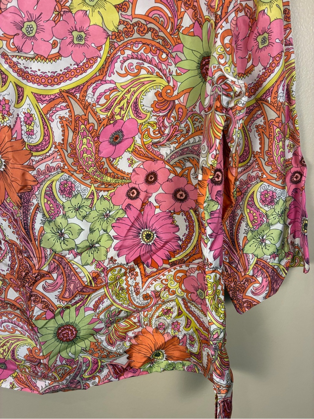 Talbots 100% Silk Paisley Floral Tunic Blouse - Picture 11 of 12